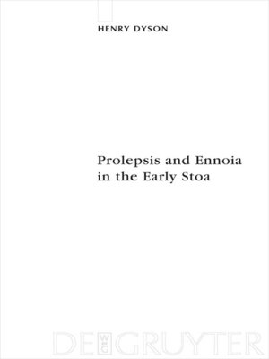 cover image of Prolepsis and Ennoia in the Early Stoa